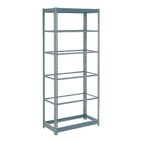Heavy Duty Shelving 36W X 24D X 96H With 6 Shelves, No Deck, Gray